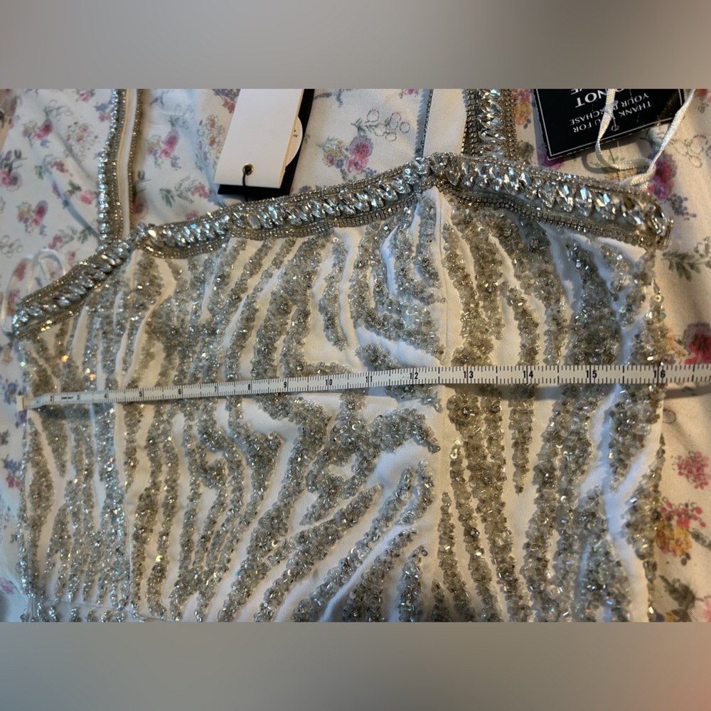 NWT Retrofete Pary Dress/ Withe / Silver/ Size L - Picture 15 of 16